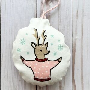 Reindeer Ornament with Pink Sweater